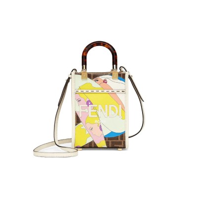 FENDI MINI SUNSHINE SHOPPER TOTE CROSSBODY BAG 8BS051AJH9F1HDV (18*13*6.5cm)
